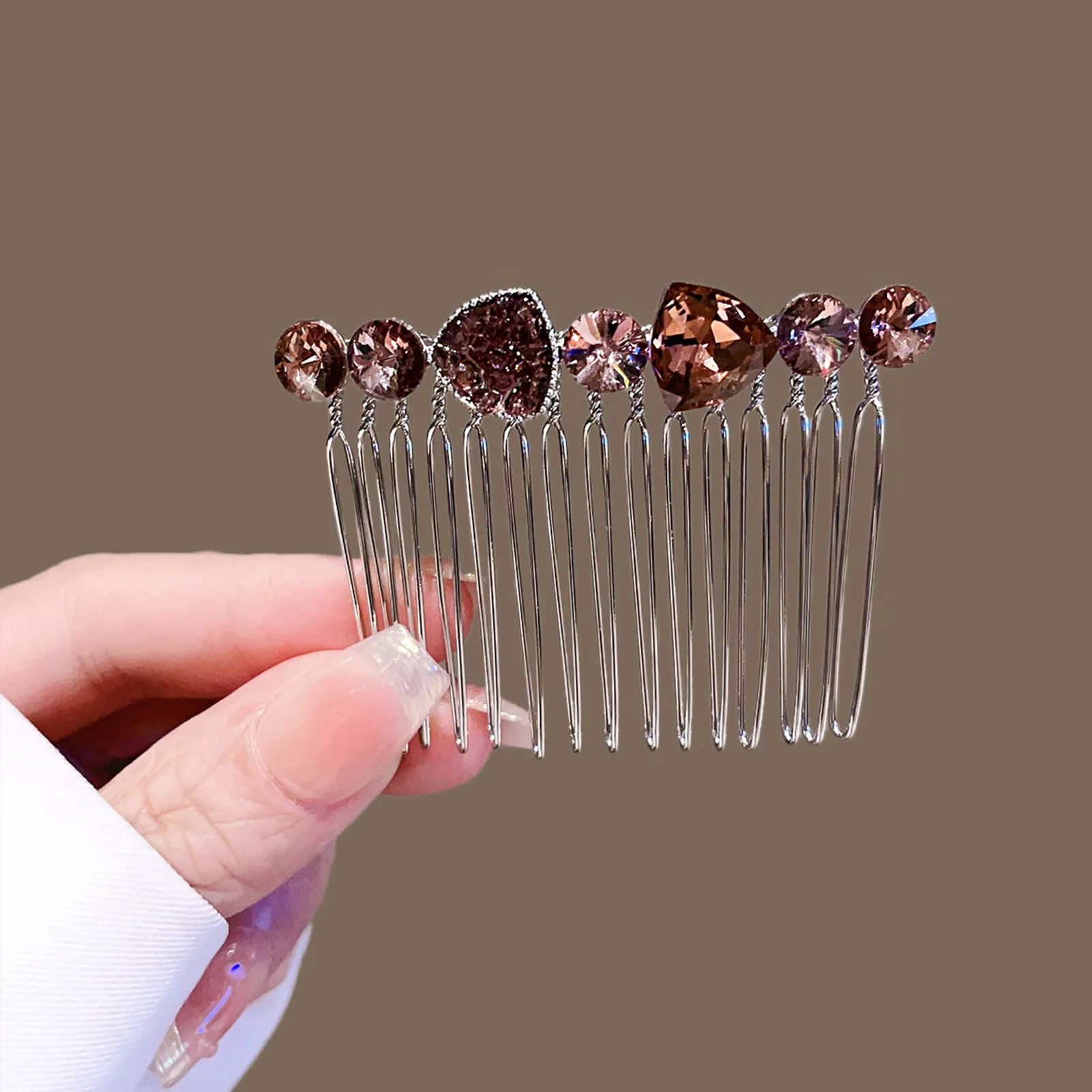 

Rhinestones Crystal Hairclips Fashion Hair Combs Metal Hairpins Side Clips for Women Hair Styling Accessories Bun Headdress