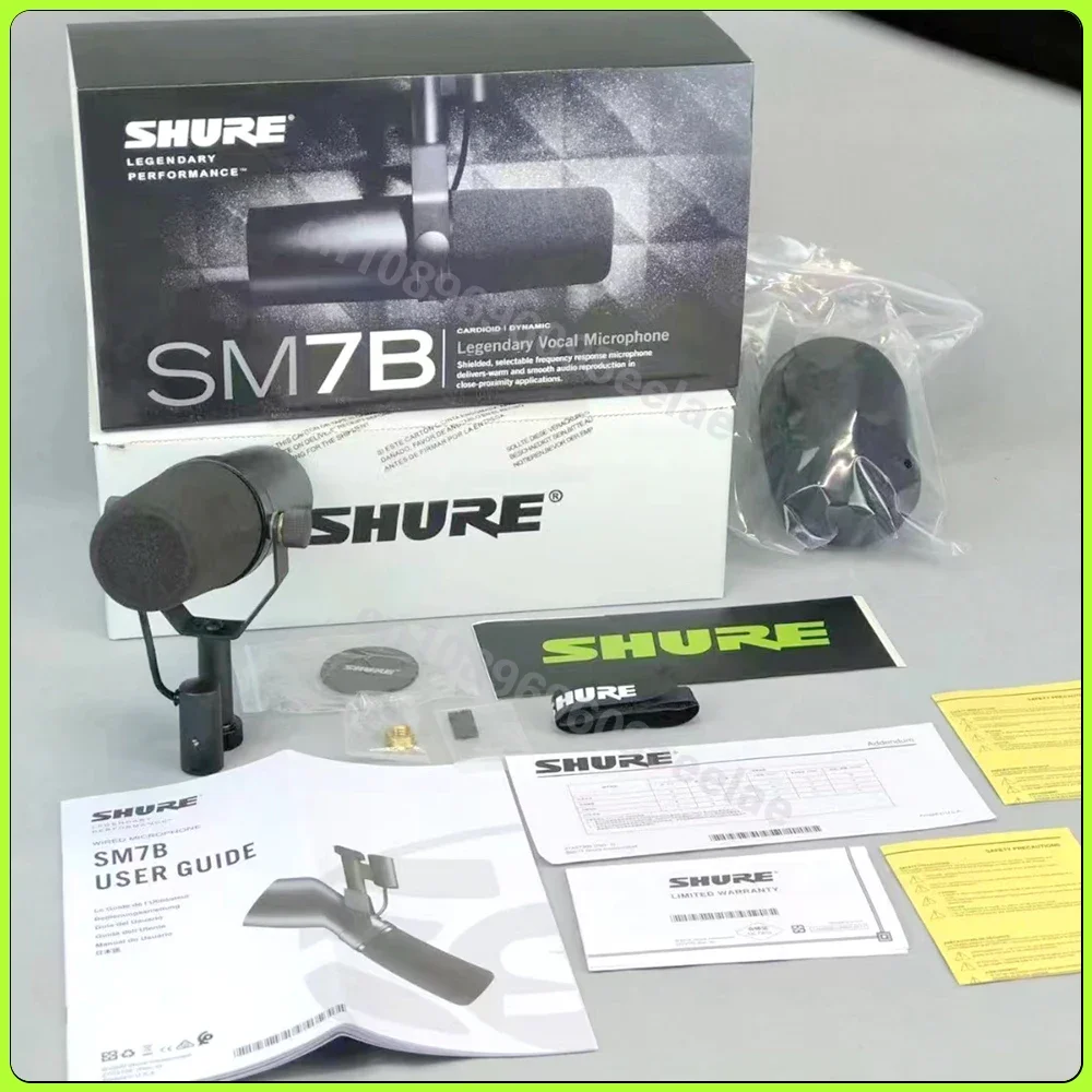 Original SHURE SM7B Cardioid Vocal Microphone Studio Selectable Frequency Microfone Live Recording Podcasting Brocasting