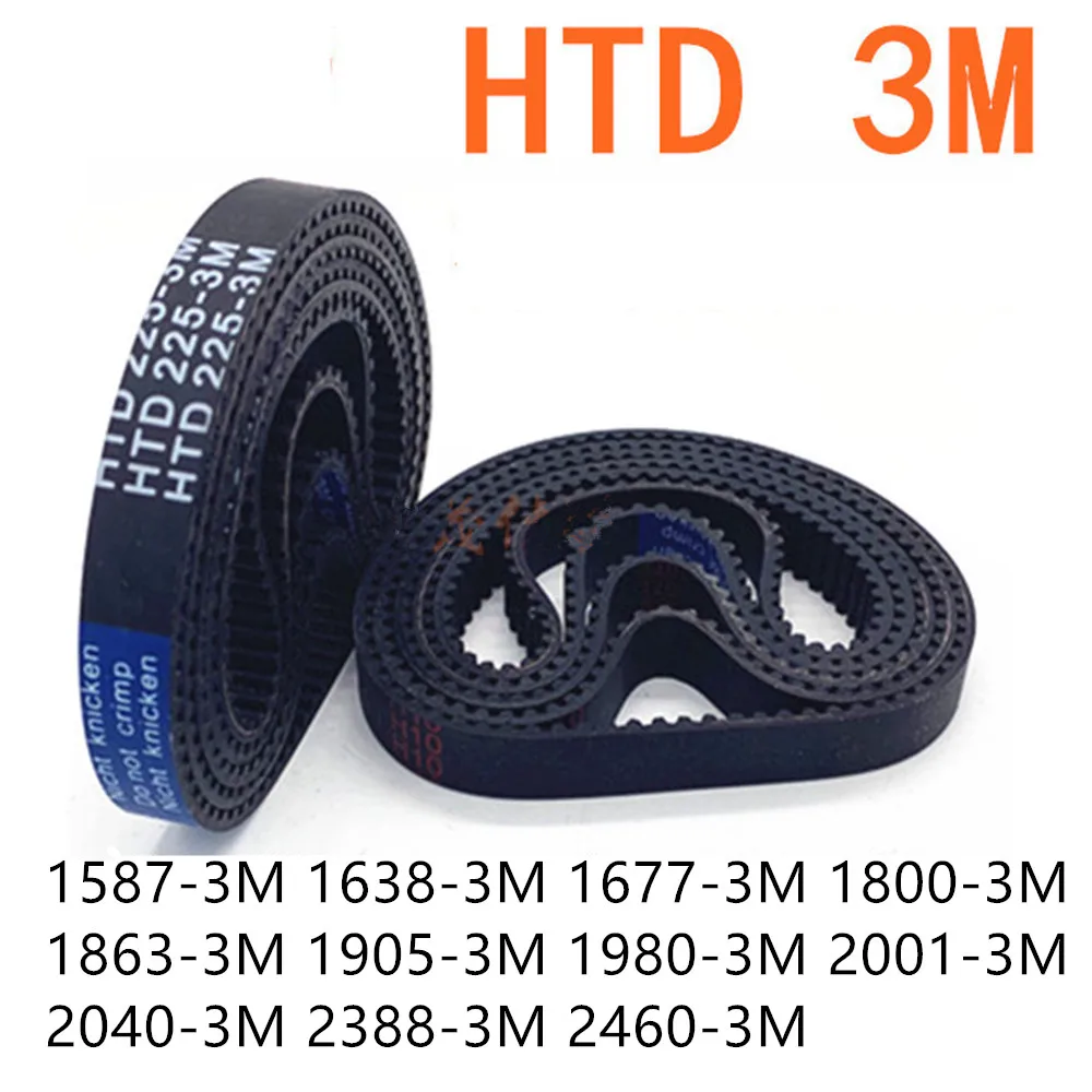 

HTD3M Timing Belt 6mm Width Closed-loop Synchronous Rubber HTD 3M Belts 1587 1638 1677 1800 1863 1905 1980 2001 2040 mm Length