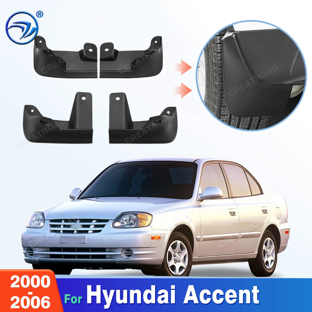 

For Hyundai Accent 2000 2001 2002 2003 2004 2005 2006 Fender Mudflaps Splash Guards Mudguards Mud Flaps Car Accessories
