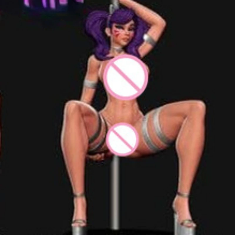 Resin Figures Girl Dancing Pole 1/24 Scale 75mm Vertical Height Assemble Miniatures Model Kit Unassembled and Unpainted Toys