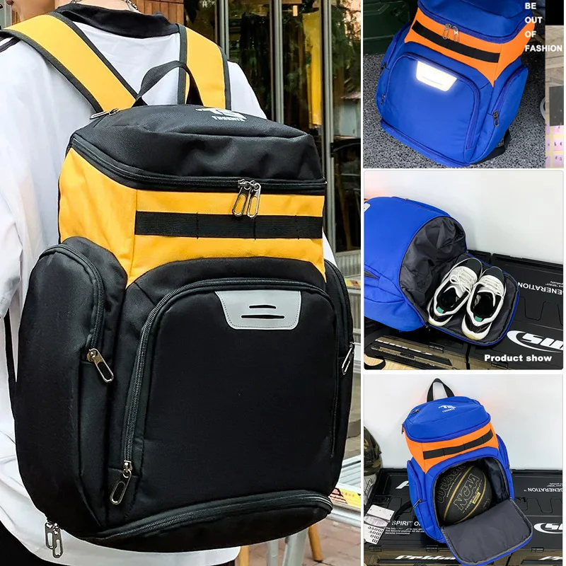 

Basketball Soccer Backpack with Shoes Pocket Outdoor Sports Training Commuting Bag Gym Fitness Bag College Laptop Schoolbag Men