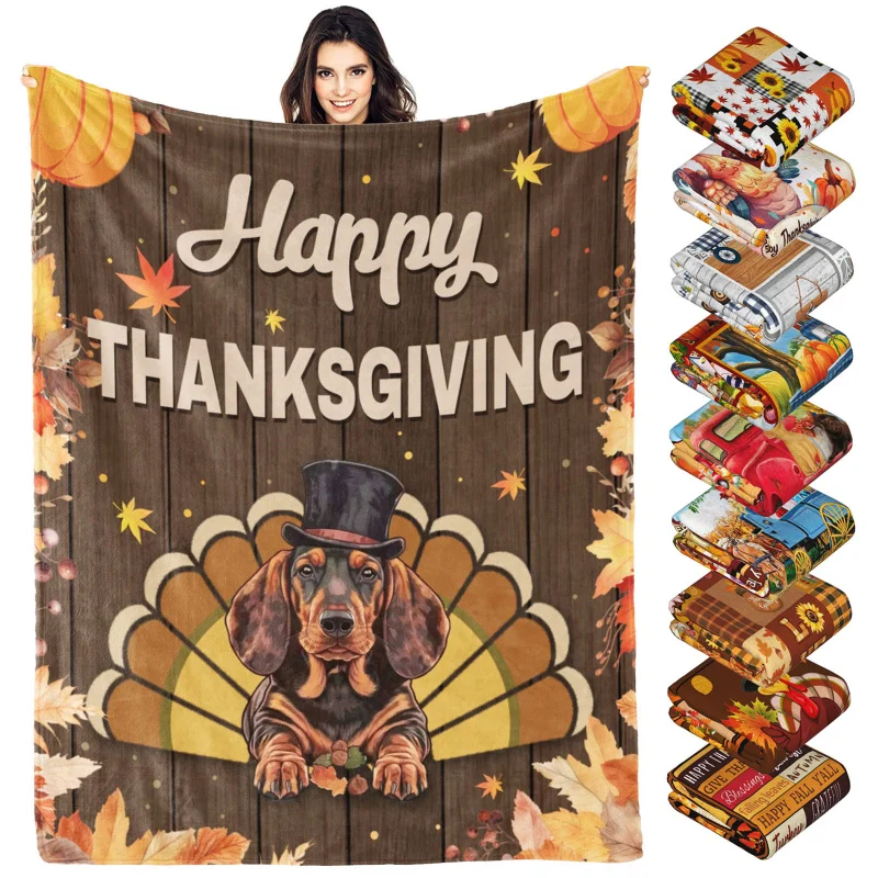 

Sausage Dog Blanket Thanksgiving Gift Adult Children Home Flannel Decorative Mattress 60 "X50"