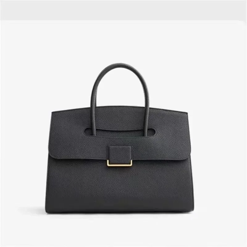 Bolso de mano para mujer, bolsos de diseñador de lujo de alta calidad, bolso de cuero Togo de gran capacidad, bolso de compras clásico con solapa