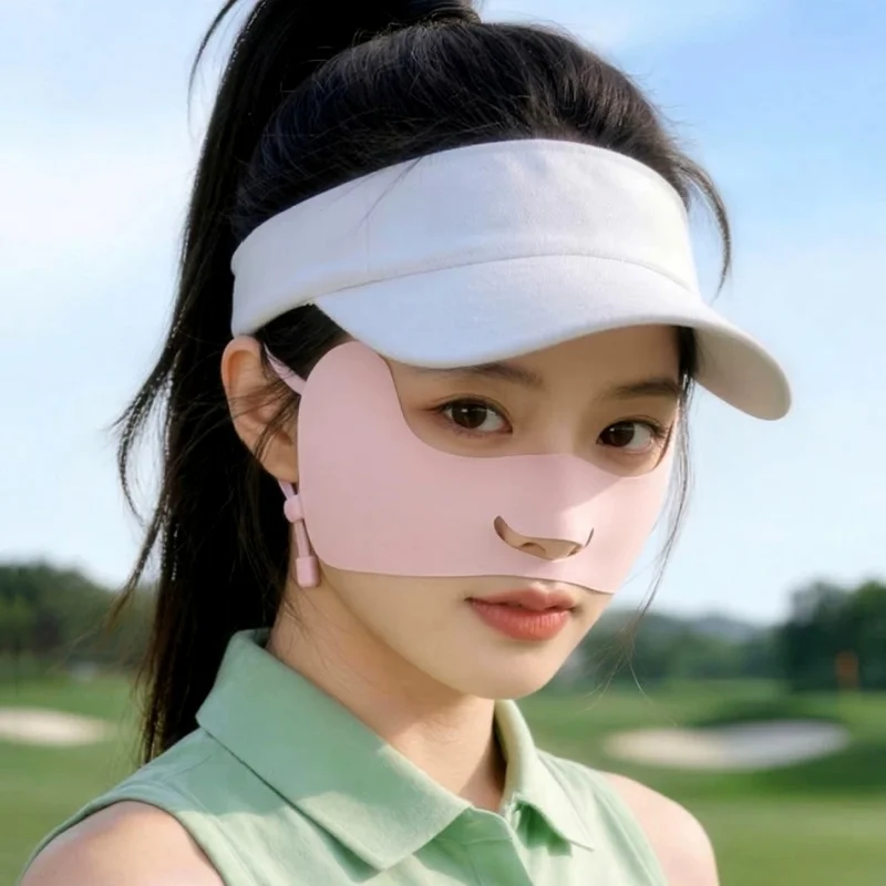 

Sunscreen Breathable Ear-loop Mask Women's Golf Running Camping Cycling Anti-UV Comfortable Breathable Ice Silk Mask