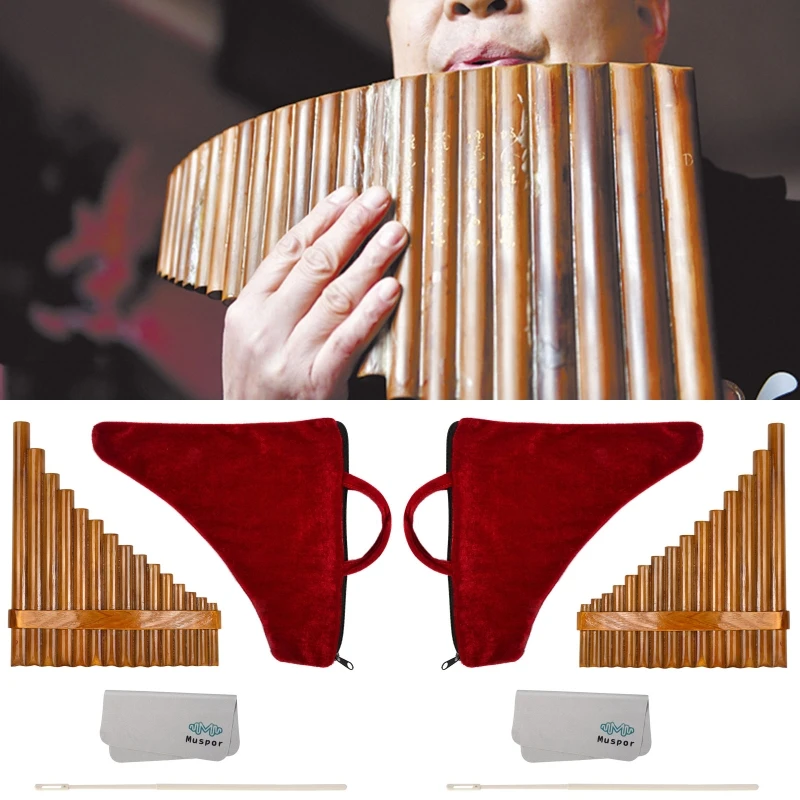 Handmade Pan Flute 15 Natural Bamboo Pipes Wind Instrument Slippers Wrench Flute Pan Flute Folk Musical DropShipping