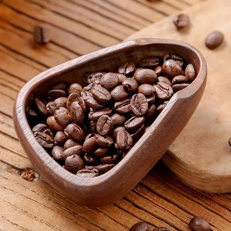 Coffee Beans Dose Trays Solid Wood Walnut Bean Shovel Scoops Measure Tea Separator Vessel Espresso Kitchen Tools view 3