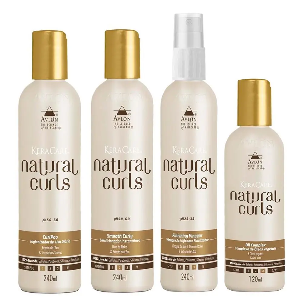 Avlon Natural Curls Home Care Para Cacheadas Crespas 4 Itens