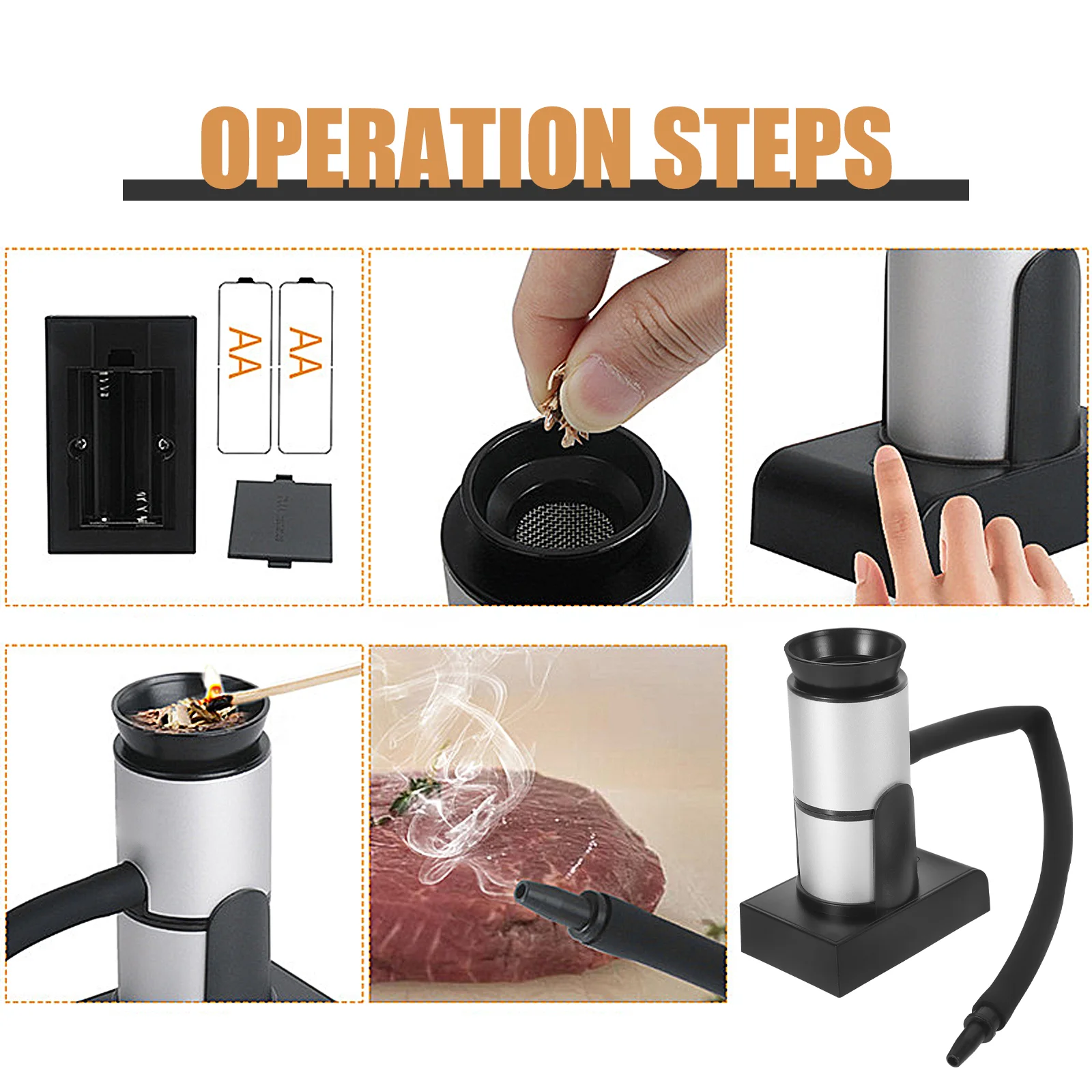 Handheld Smudging Machine Cuisine Smoke Generator Portable Kitchen Infuser Food Cocktail Smoking