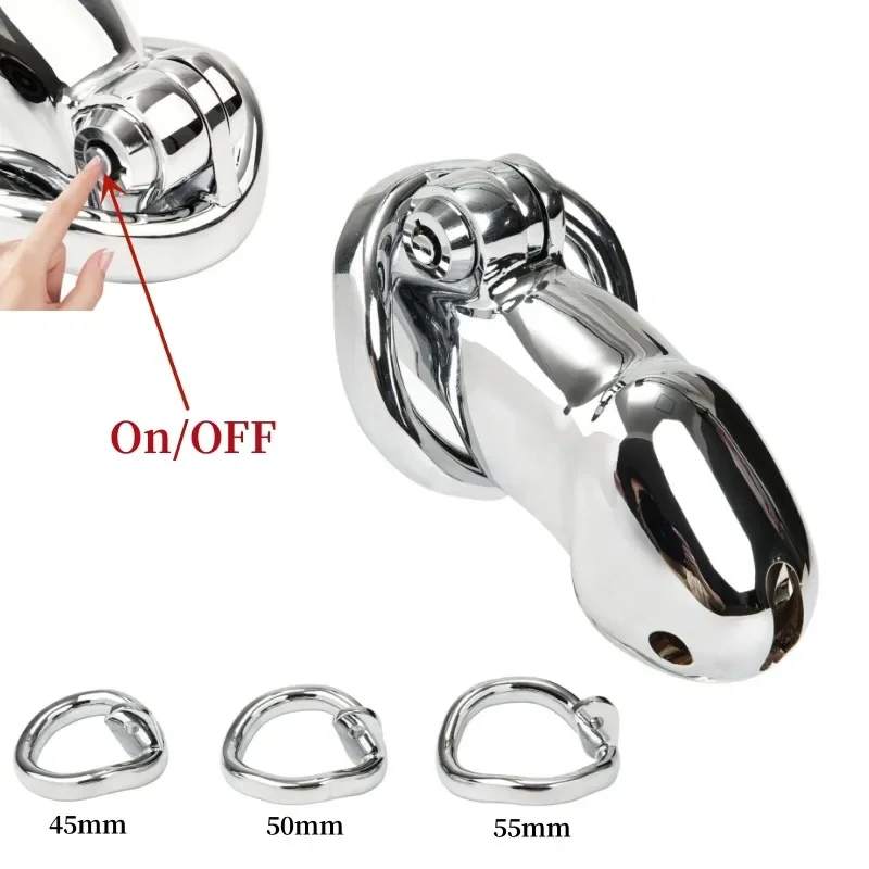 New Male Chastity Locks Click Lock Penis Restraints Anti Cheating Anti Escape Cock Cage Cock Rings Gay Sexy Toys Penis Rings