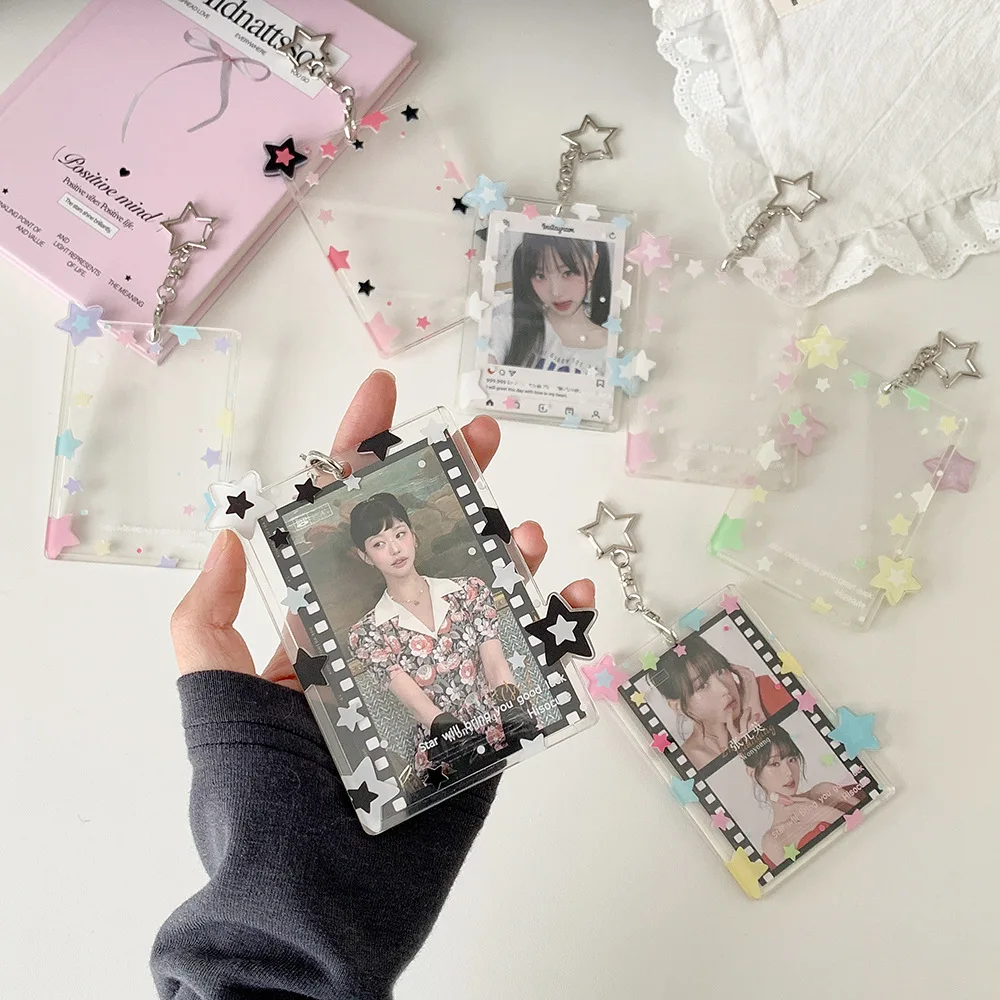 3 بوصة الحلو الأمريكية Kpop Photocard حامل حلقة رئيسية المحمولة موضة ستار عرض غطاء حافظة طالب معرف حافلة بطاقة حامي #2