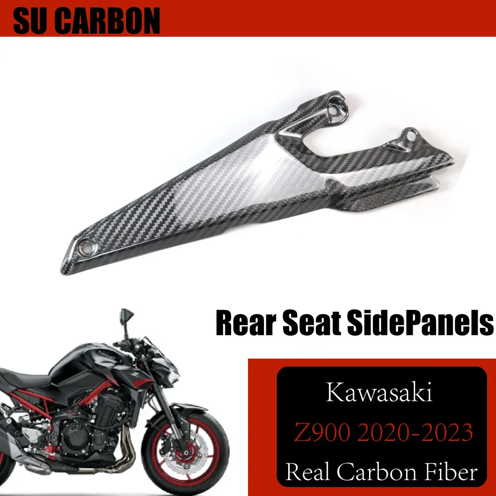 

100% Real Carbon Fiber For Kawasaki Z900 2017-2023 2022 Motorcycle Accessories Rear Seat Side Panels Fairing