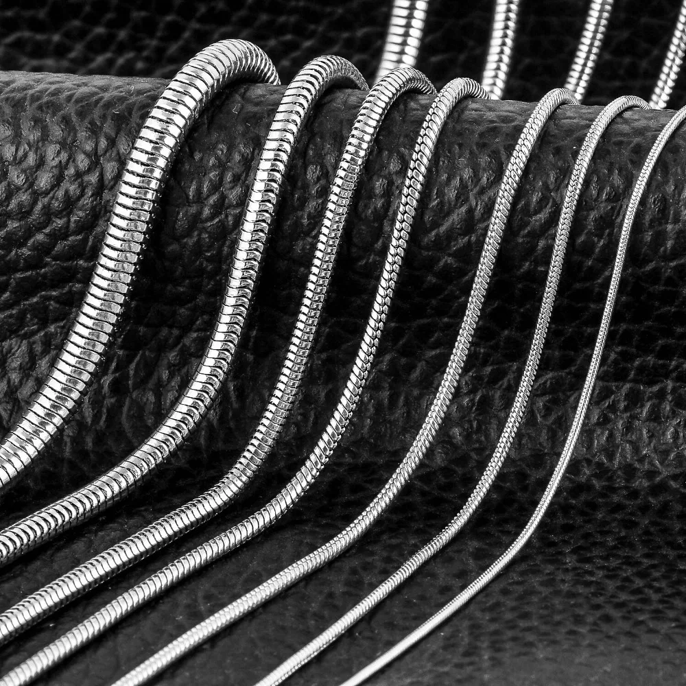 1 Stück Edelstahl Runde Schlangenkette Anhänger Halskette für Männer und Frauen Schmuck – Detail 4