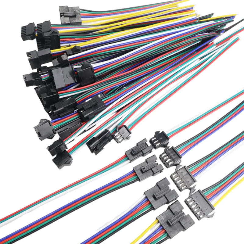 

5 пар 2P 3P 4P 5P 6P JST SM 2,54 мм 22AWG гнездо/папа светодиодный разъем разъем провода кабель светодиодная лента WS2812 драйвер лампы