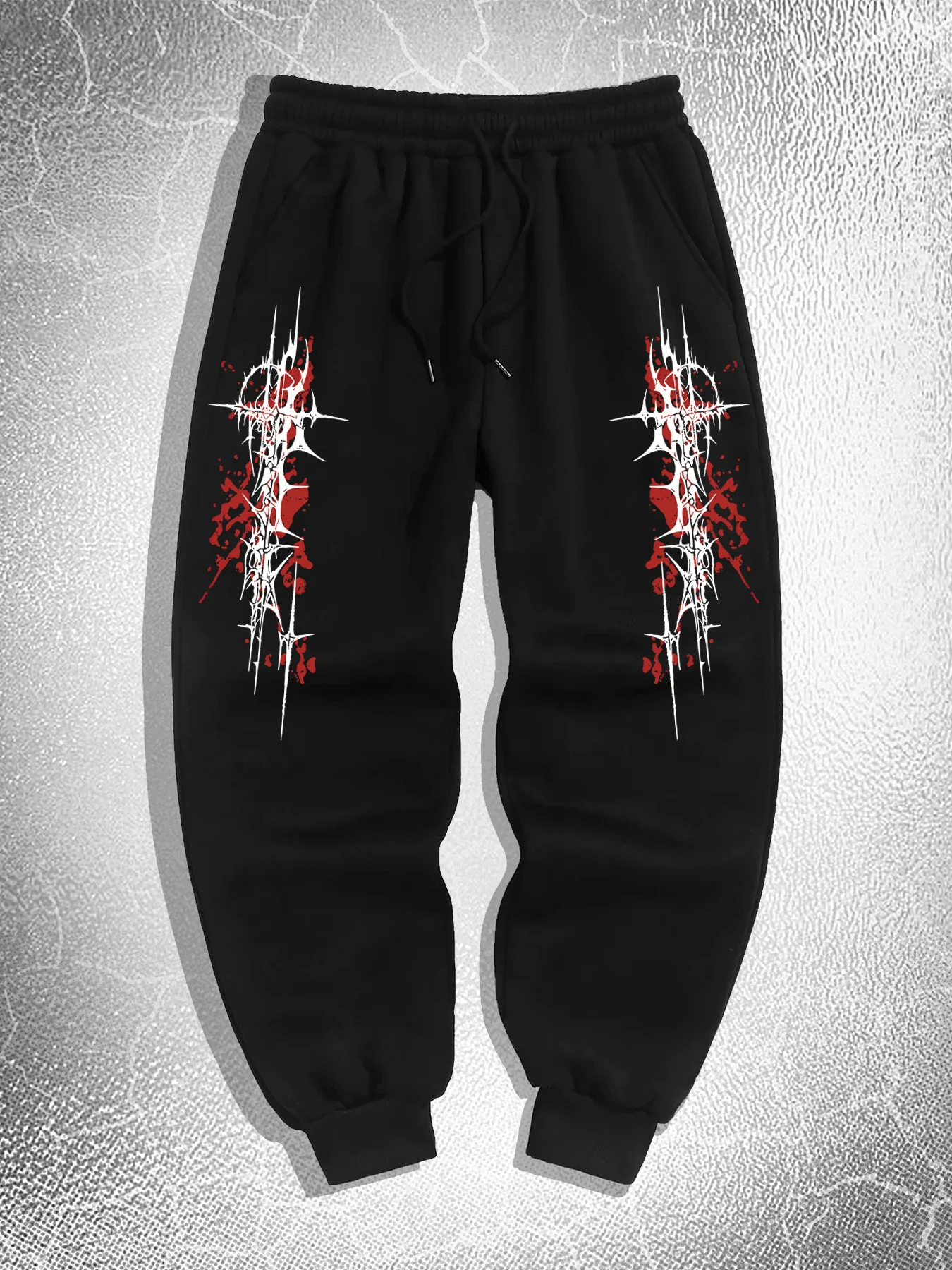 

Autumn and Winter Men's Gothic Thorn Print Sweatpants Casual and Comfortable Drawstring Jogging Pants Suitable for Daily Wear