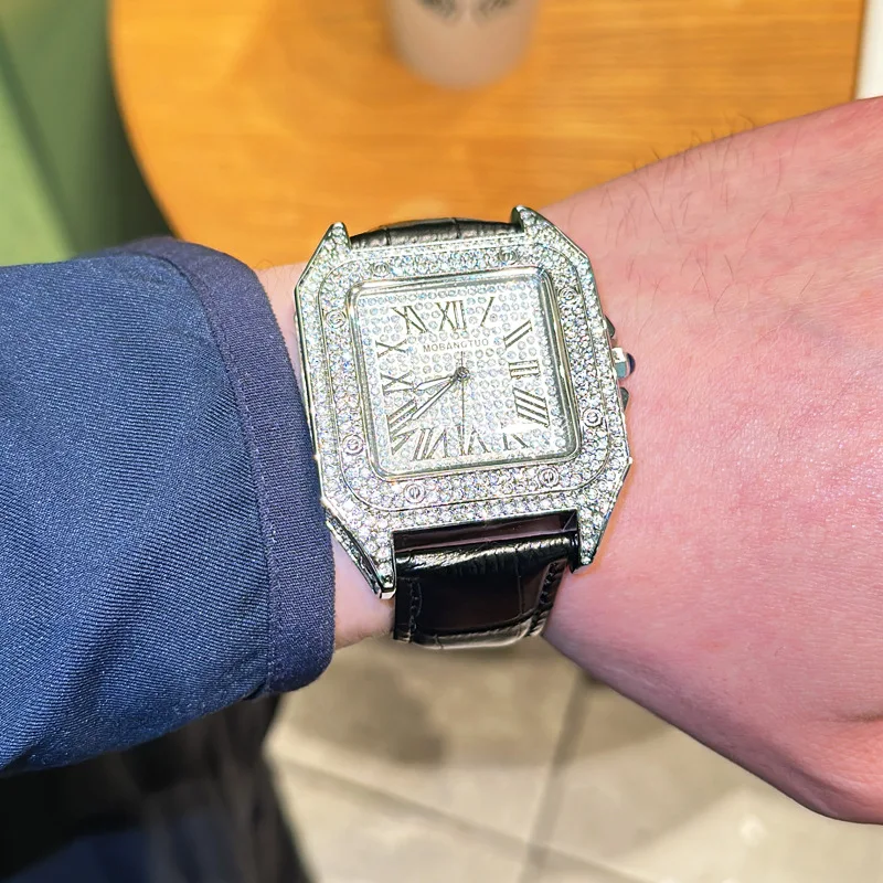 Jam Tangan Pria Bentuk Tonneau Dial Besar New Square 2025, Jam Tangan Quartz Fashion Pilihan Kelas Atas untuk Pria