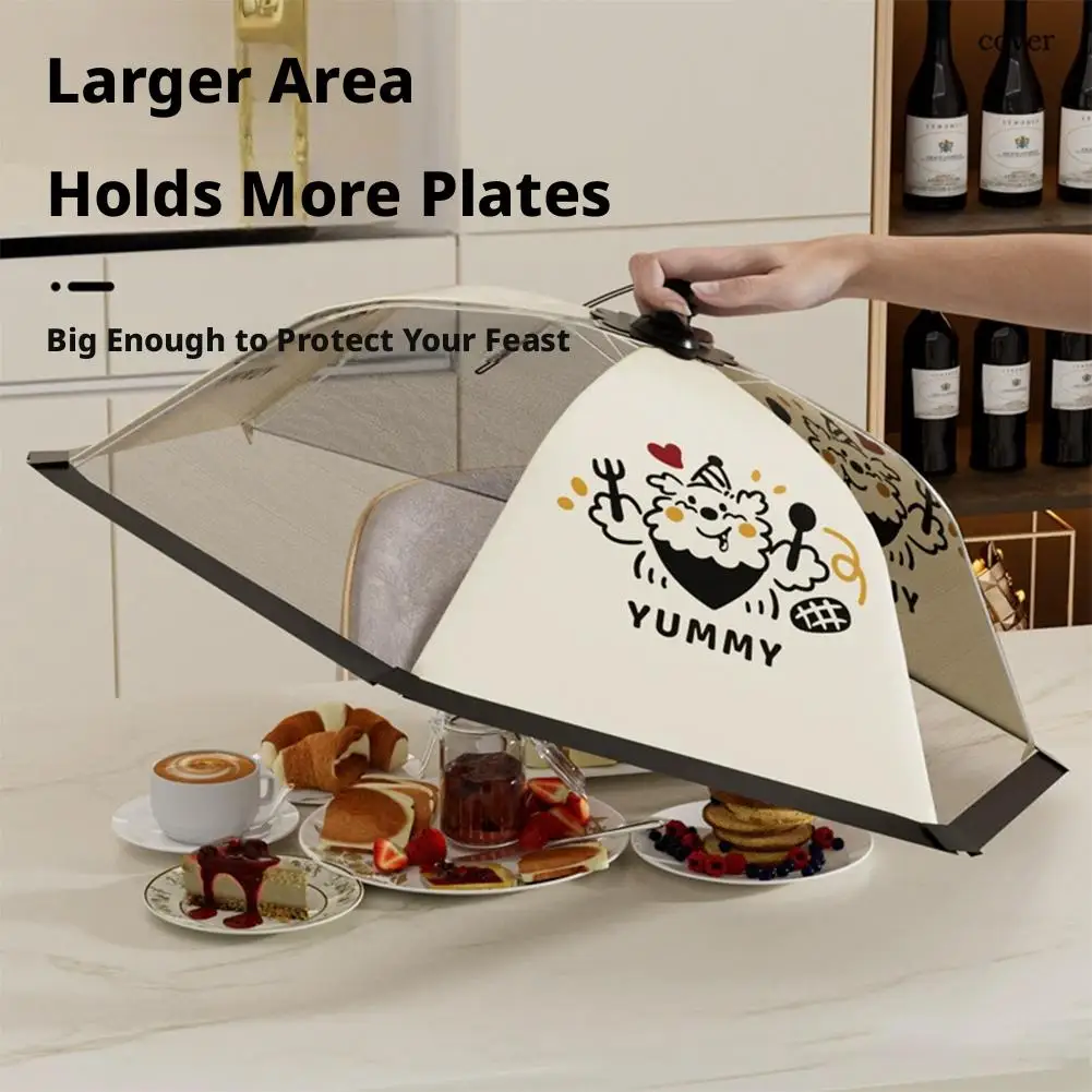 Foldable Food Cover Cartoon Mesh Umbrella Tent For Outdoor Picnic Party Dining Table Anti Mosquito Fly Proof Kitchen Accessories