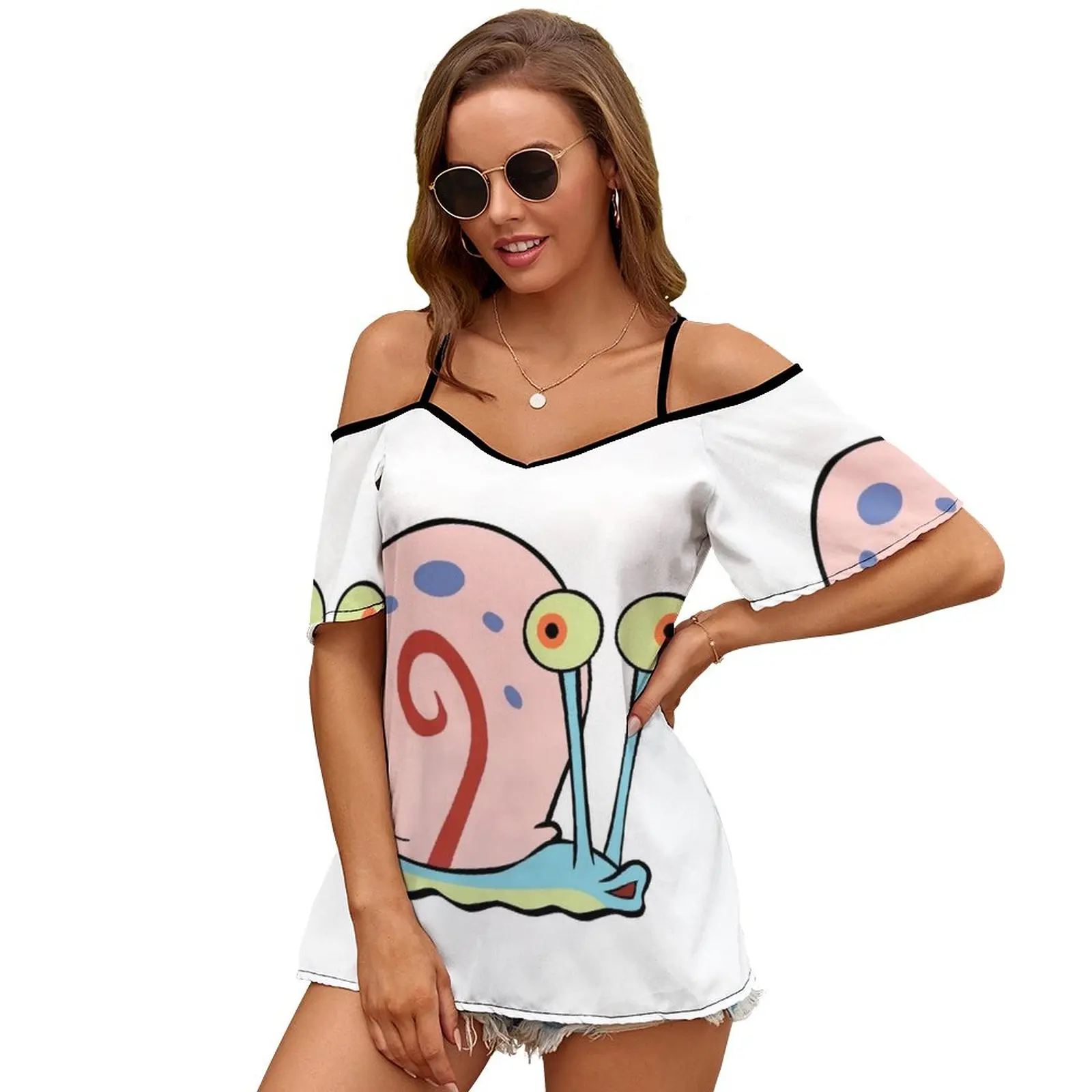 Gary De Slak Mode Print Vrouwen Dames Meisjes T-Shirt Harajuku Ronde Hals Korte Mouw Tops & Tees Gary Grappige Slak Plankton