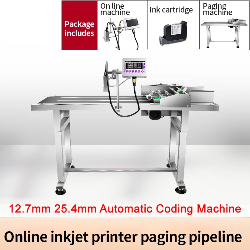 

12.7mm 25.4mm automatic coding machine 24 languages for expiry date printer mask printer Online Inkjet Printer Thermal Inkjet