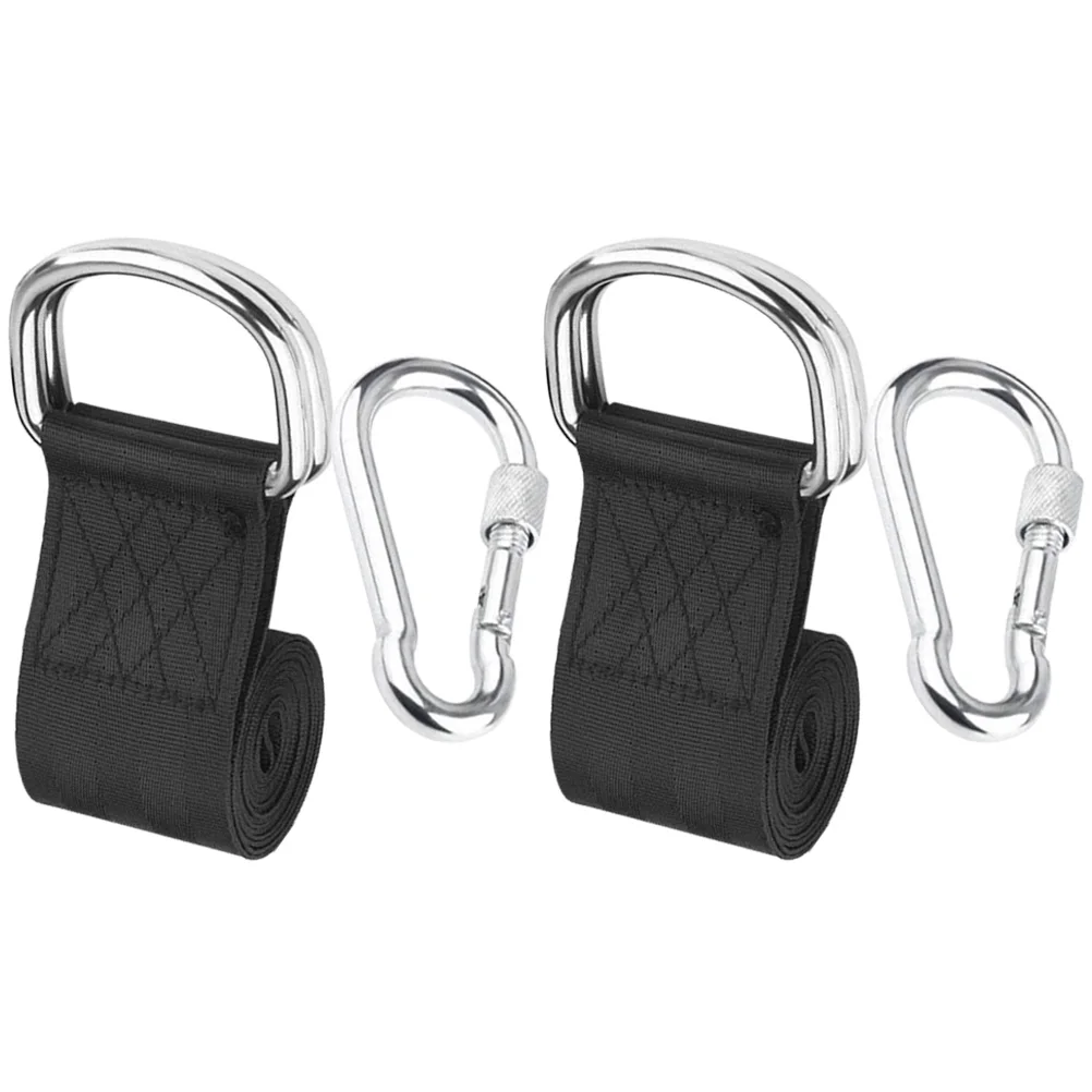 

1 set Heavy Duty Outdoor Straps Hammock Hanging For Trees Carabiner Kit Durable Nylon Steel Adjustable Strap Rope Swing Camping