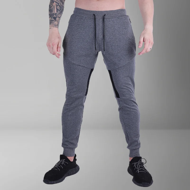 Pantalones deportivos de ocio para hombres, pantalones de Fitness delgados, pantalones de pierna pequeña, placa ligera, Otoño e Invierno