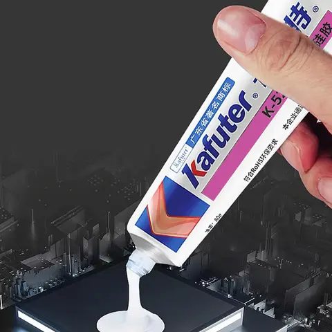 Kafuter-disipador de calor blanco de K-5203, pasta de Grasa de silicona conductora térmica, pegamento adhesivo con luz LED, Gel de goma de silicona, 80g