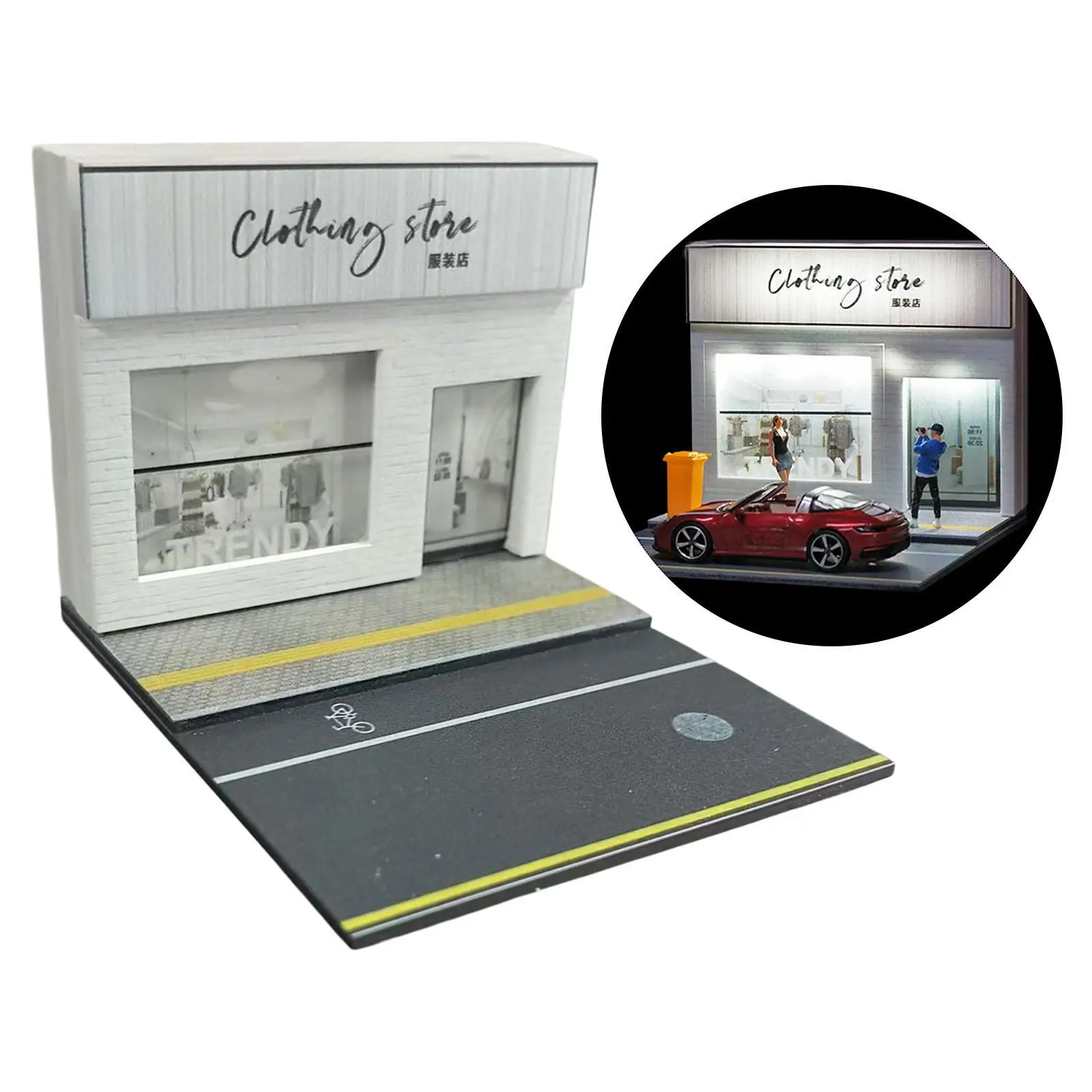 1/64 Scenery Diorama Parking Lot Diorama Garage Decoration Storage Display Case Diorama Scenery Display Miniature Street Scenery