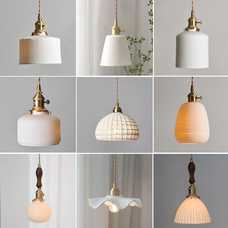 Japanese Traditional Creamic Pendant Lamp Kitchen Island Diing Room Multiple Styles Nrodic Home Decor Pendant Ceiling Lights