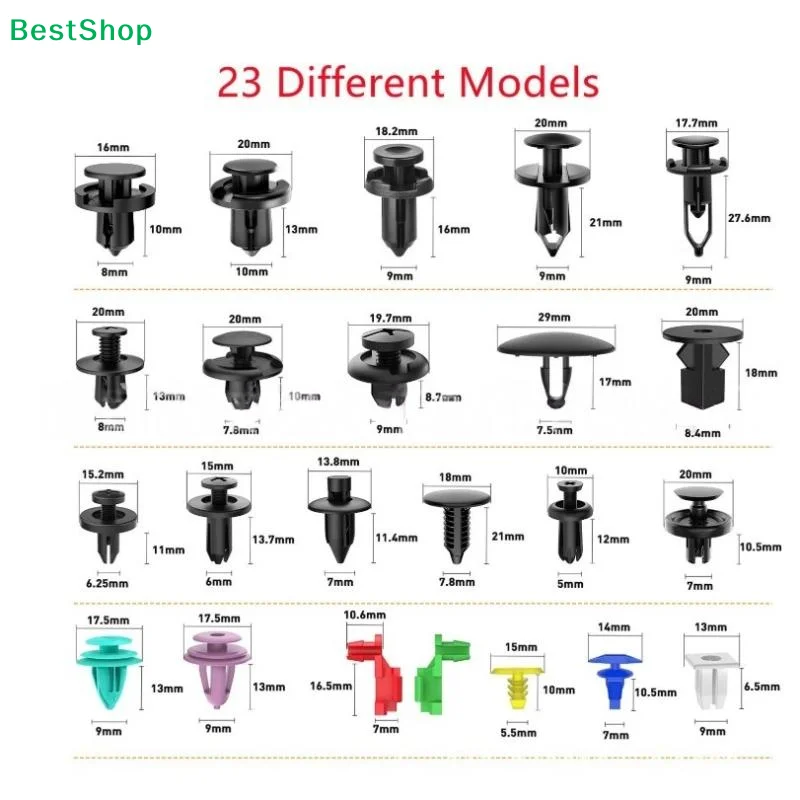 680PCS Bumper Clips Car Retainer Clips Plastic Fasteners Kit Auto Body Push Rivets  Liner Clip Set
