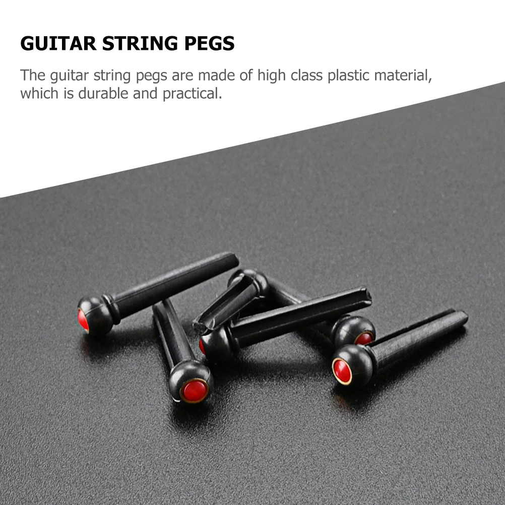 

6Pcs Lightweight Guitar String Fixing Nail Plastic Bridge Pegs For Acoustic Electric Guitar