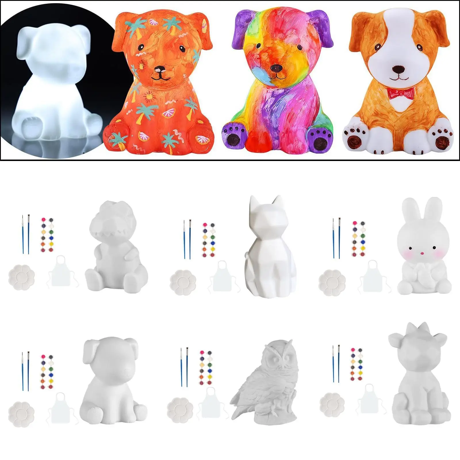 Kit de peinture d'animaux, activités de classe, fournitures artistiques avec Pigments, cadeaux de fête, jouets lumineux pour enfants de 3 4 5 6 7 8 ans