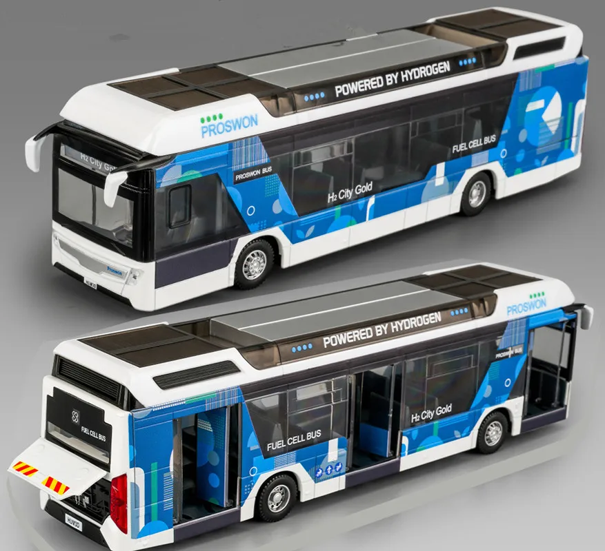 1: 32 alloy pull back New energy bus model,simulation city electric bus toy car,wholesale