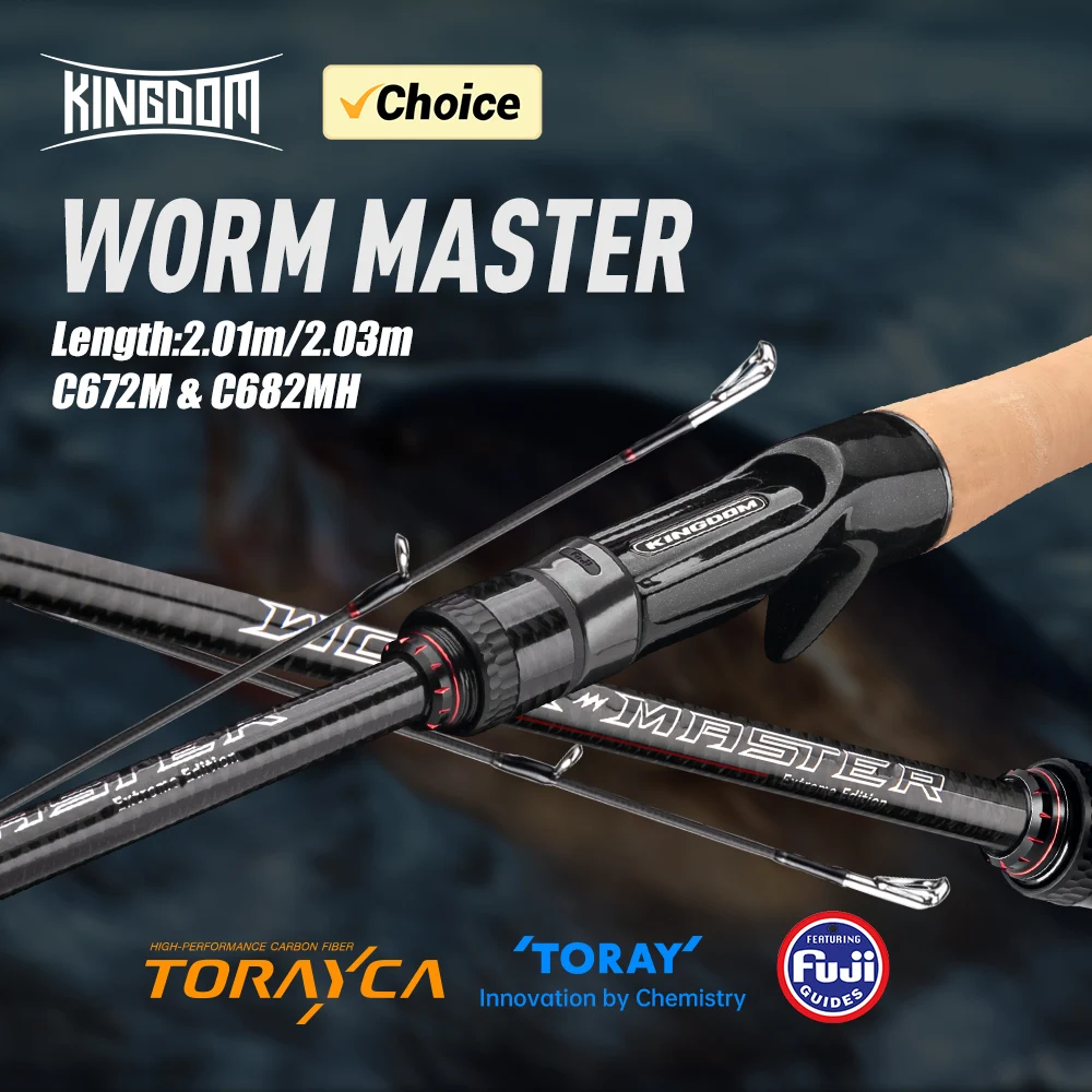 

Удочка Kingdom Worm Master Fuji SIC Guide Ring Toray 33+40T Carbon 2,01 м 2,03 м XF Action Casting Удочка для окуня