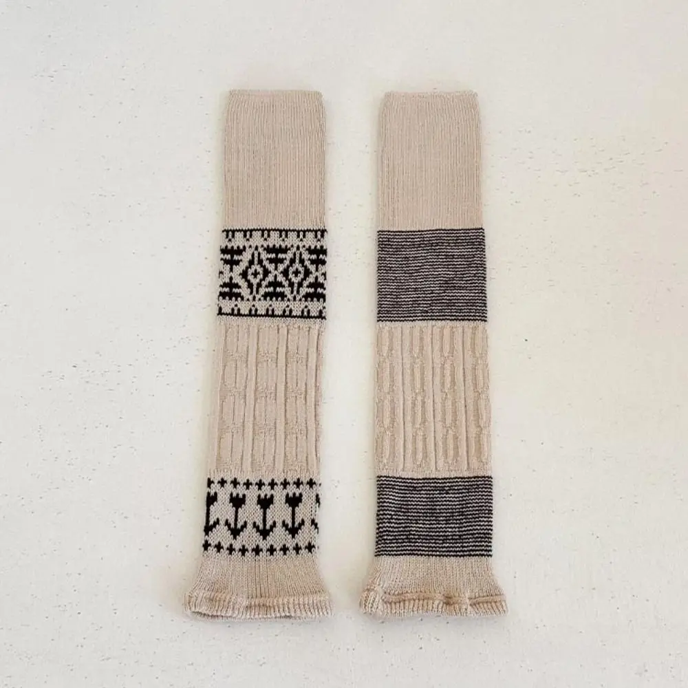 Harajuku الأطفال تدفئة الساق بلون الحلو معرض جزيرة نمط جوارب محبوكة النمط الياباني Kawaii محبوك غطاء للقدم الشتاء