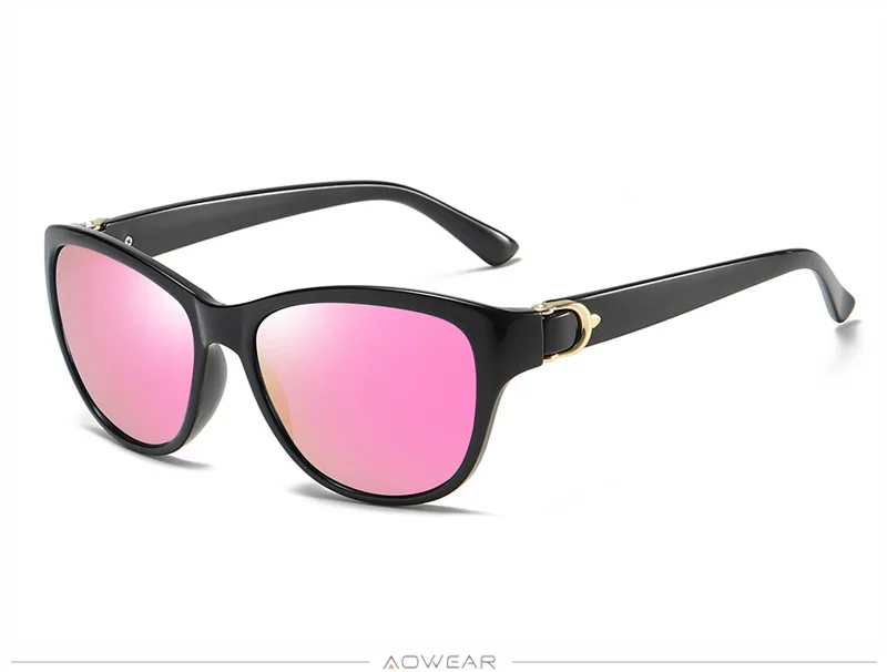 AOWEAR Markendesigner Vintage Polarisierte Sonnenbrille für Frauen Cat Eye Fashion Shades Sonnenbrille mit Etui – Detail 9