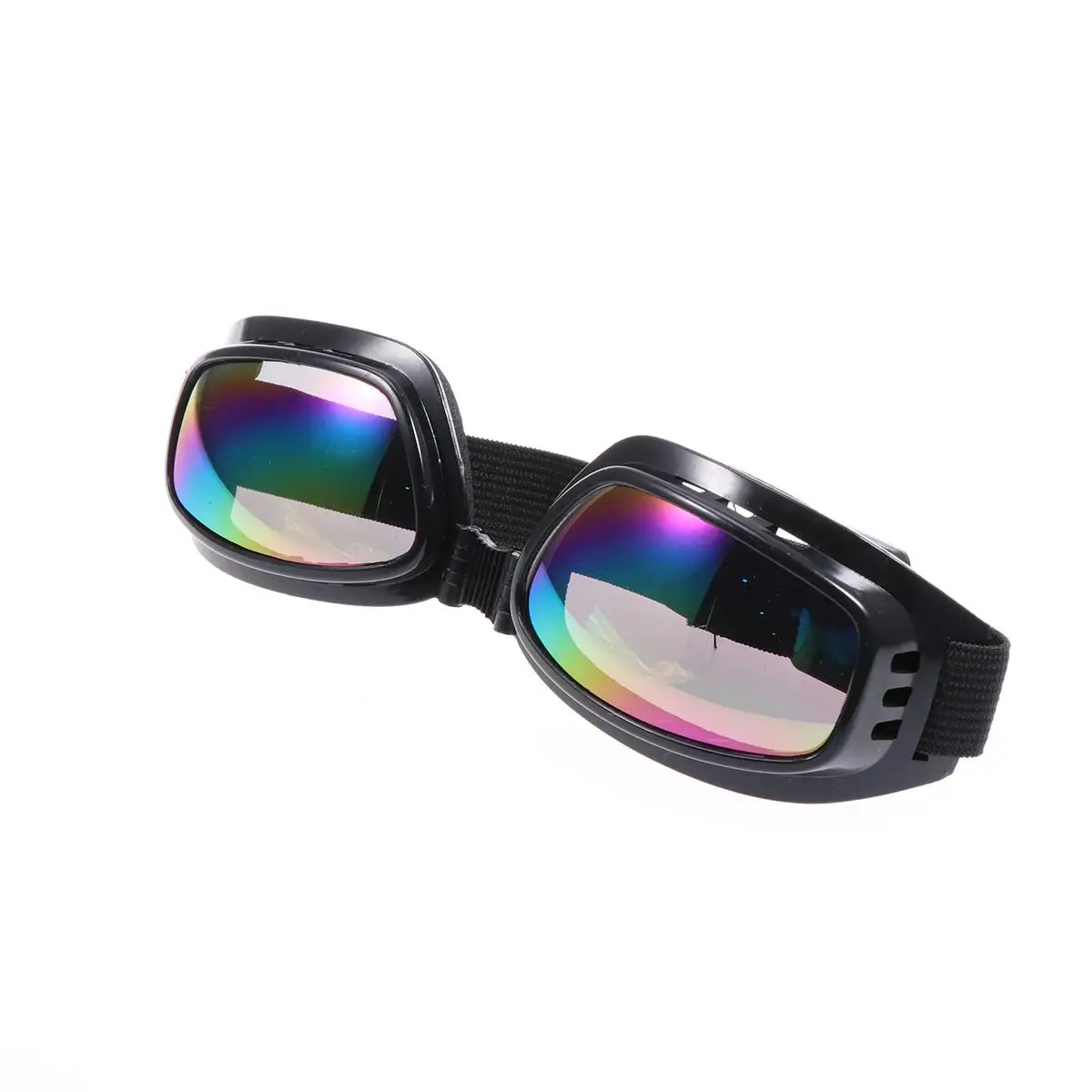 Outdoor Snowboard Goggles Skiing Bike Motorcycle Cycling Protective Safety Goggles Glasses (Black Frame and Colorful Glass)