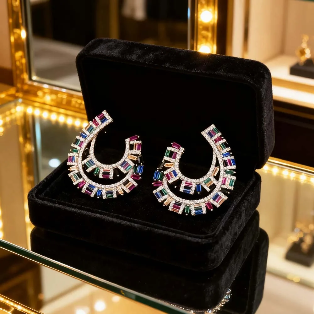 

missvikki Gorgeous Elegant Pendant Earrings For Women Bridal Wedding Girl Daily Vintage Surper Jewelry High Quality Noble Luxury