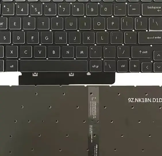 Colorful Backlit Keyboard With Thin cable For MSI Summit E16 Flip Evo A11M A11MT A12M A12MT A13M A13MT English US Black No Frame
