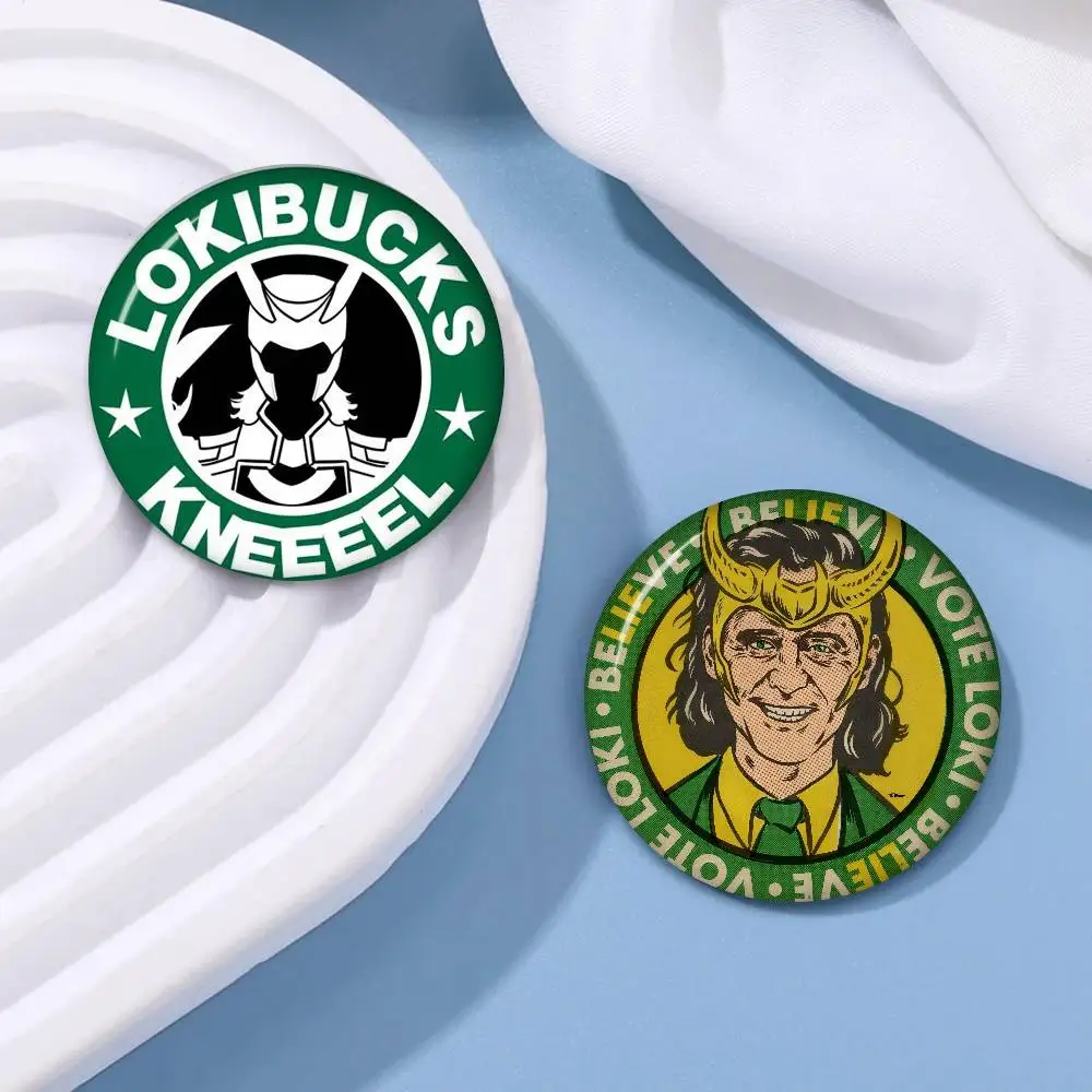 Creator Tinplate Pin Button Anime Role Old-school Brooch Cartoon Collar Badge Jewelry Gift Fans LOGO L-loki Fsor P-presidents