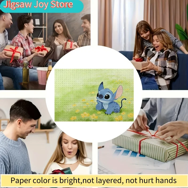 1000 قطعة لغز ديزني بيبي ستيتش ميدو |   لعبة كرتونية لطيفة لتخفيف التوتر للبالغين، ديكور جداري بدون إطار للاستخدام الداخلي