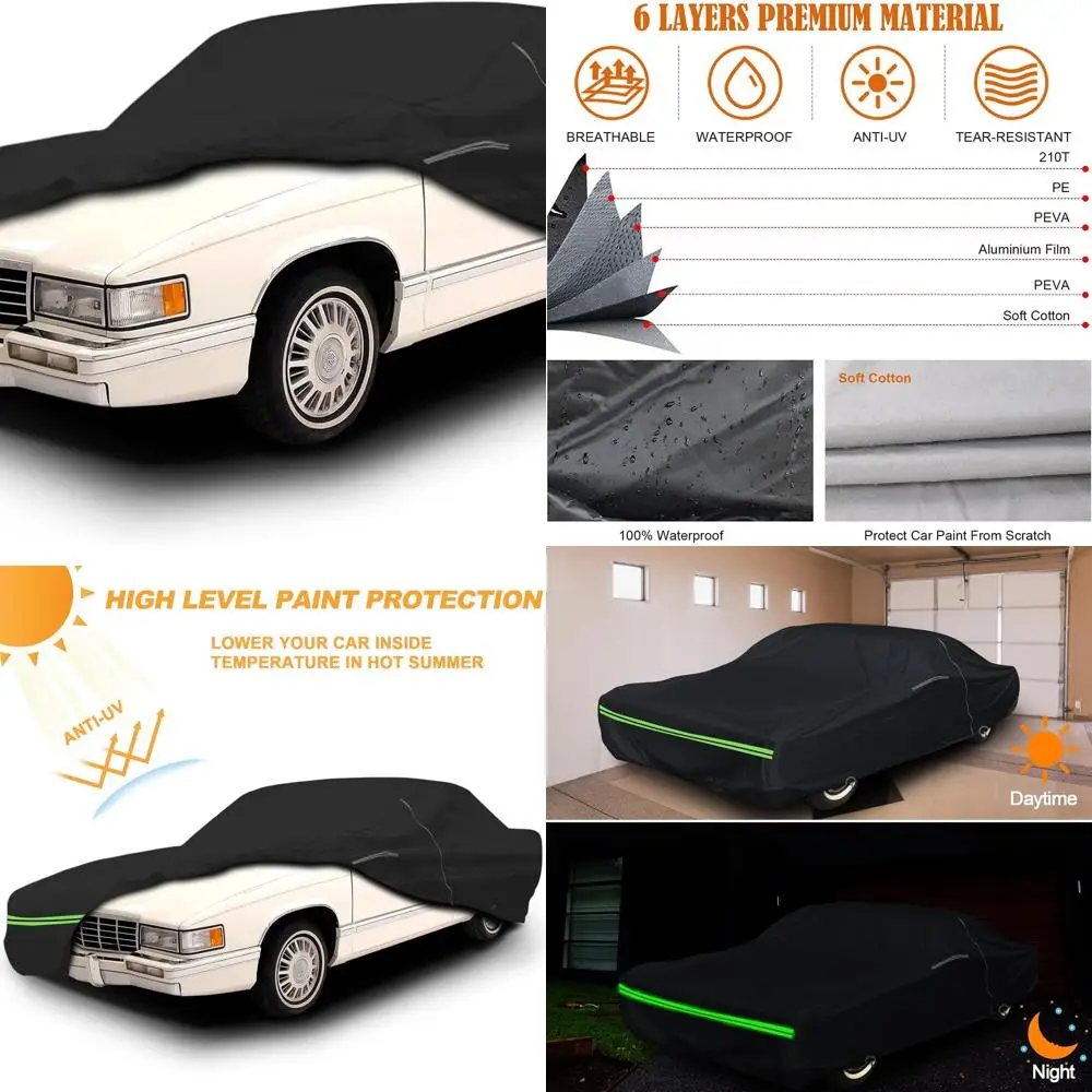 Copertura per auto impermeabile 210T per tutte le stagioni per Cadillac DeVille Berlina/Coupe 1989-2005 con accesso alla porta con cerniera