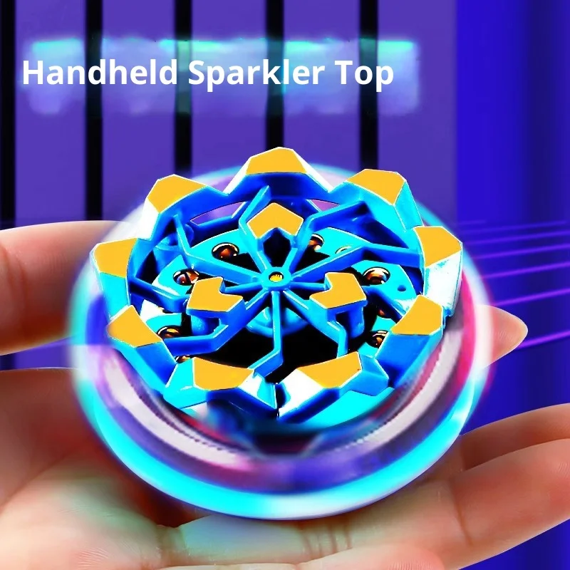 

Handheld Firework Fidget Spinners - Glow-in-the-Dark Rotating Toys for Stress Relief, Battle Spinners for Boys and Children