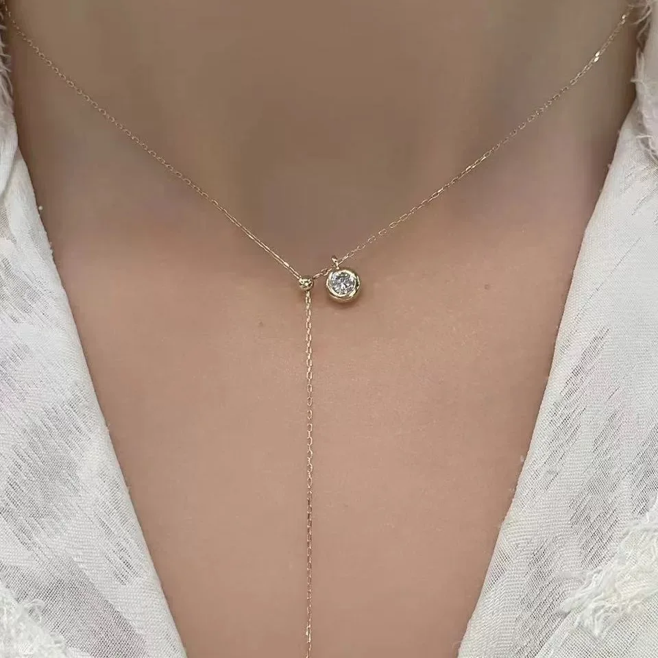 ENSHIR Bubble Round Zircon Pendant Necklace For Women Sparkling Luxury Elegant Temperament Gentle Jewelry Gifts Wholesale