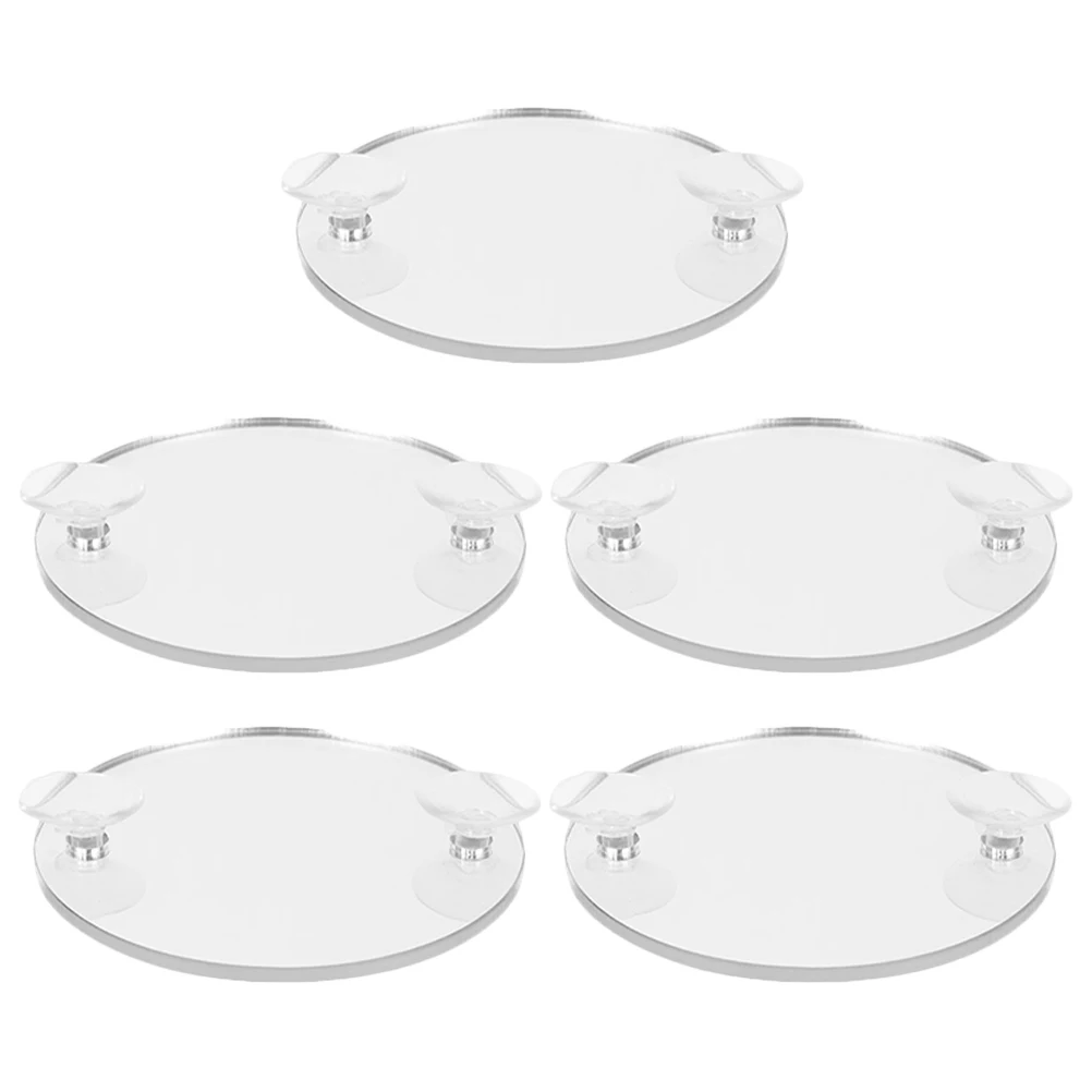 

5PCS Fish Tank Suction Cup Magnifying Mirror Single Side Betta Mirrors Acrylic White 7CM Aquarium Decor Landscape Observation