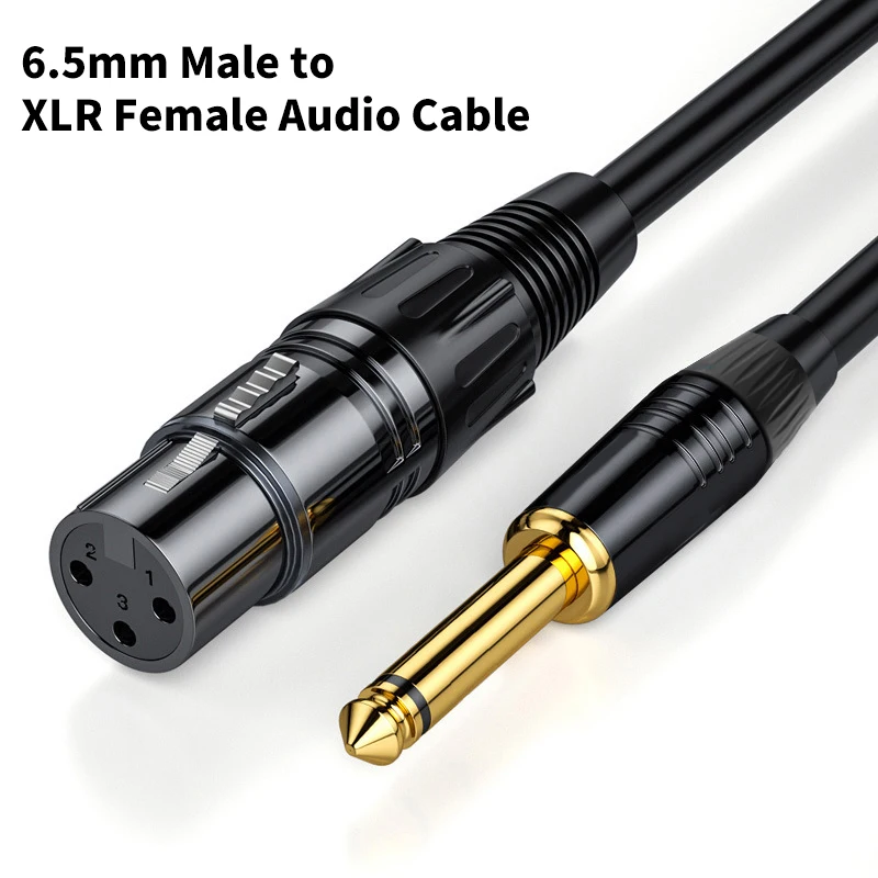 XLR to 6.5mm Microphone Balanced Analog Audio Cord 3Pin XLR Female to 6.5 Jack Cable for Computer Phone Speaker Amplifier Guitar