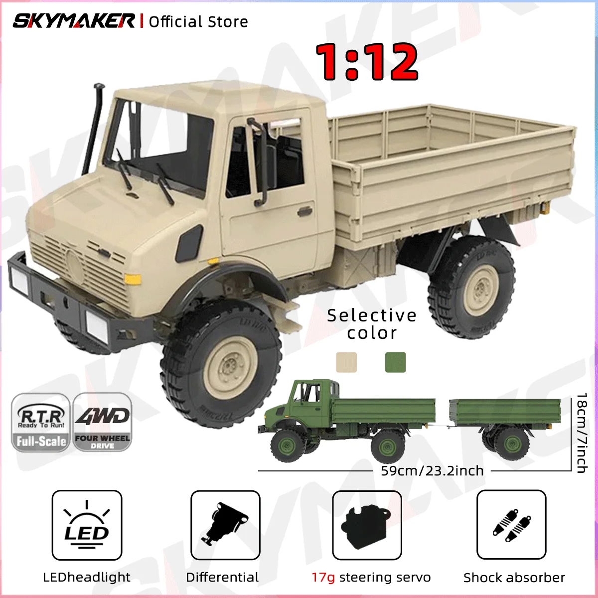 

LDRC RC Car 4WD Off-Road Climbing 1:12 Полномасштабный автомобиль с дистанционным управлением с двигателем 260 Электрический радиоуправляемый грузовик для мальчиков и взрослых Подарок