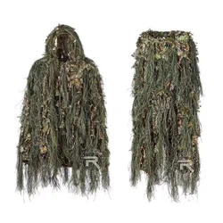 Geely-Woodland 3D Bionic Folha Camuflagem Vestuário, Ghillie Suit para caça, Camo Ternos