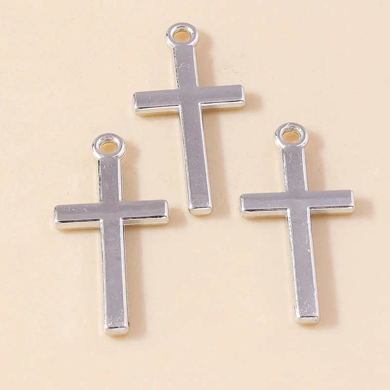 20 Stück 12x26mm Niedliche 2-Farbige Legierungs-Kreuzanhänger für Schmuckherstellung, Ohrringe, Halsketten, Armbänder, DIY-Handwerk, Zubehör – Detail 4