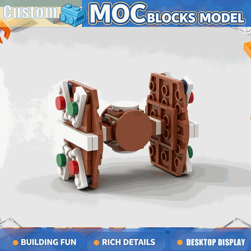 125 Parts Gingerbread Star Fighter Set MOC Building Blocks Candy Space Plane Model DIY Assembly Educational Creative Toy Gifts