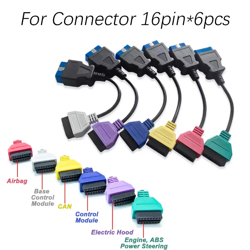

6-цветный автоматический разъем сканера OBD2, диагностический удлинительный кабель-адаптер для Fiat Multi ECU Scan для Fiat Alfa Romeo для Lancia